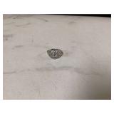Sterling silver ring with clear gemstone