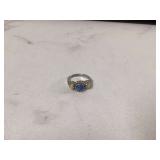 Sterling silver ring with blue stone