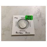 1916 BARBER DIME - COINS CURRENCY