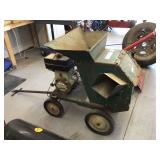 Gas-powered shredder efficiently cuts and shreds debris