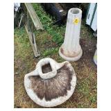 CEMENT BIRD BATH - LAWN & GARDEN