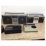 General Electric boom box along with 2 General Electric cameras and a Sears Sony