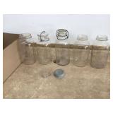 5 VINTAGE CANNING JARS - GLASS