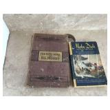 Two boxes filled with old books