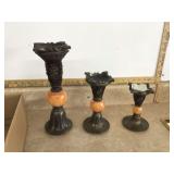 Tall wooden salt & pepper set