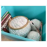 Knitting and quilting supplies in bag