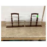 Two collector car display racks one needs repair