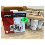 New Parini stainless condiment set with 6 pieces