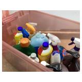Cleaning supplies in tote bag