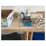 Iron with hangers ironing board cover bath items