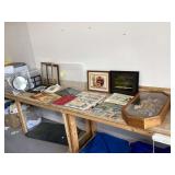 Assorted vintage items in tote