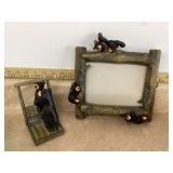 Rustic frame & mirror with bearfoot design