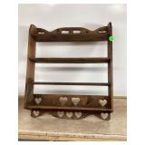 Rustic country heart-shaped shelf