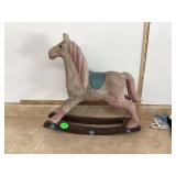 Old handmade paper mache rocking horse