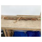 Fabric material roll partially used