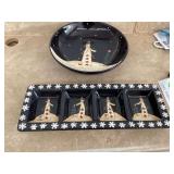 CHRISTMAS BOWL AND RELISH TRAY