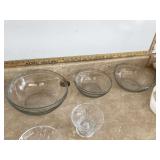 Glass mixing bowls divided dish candle holder vase