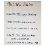 AUCTION DATES AUCTION DATES