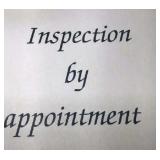 Inspection by appointment Inspection by appointment