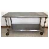 SS work table on wheels, 5 SS work table on wheels, 5