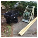 Garden cart , hose reel with hose,  2x 4