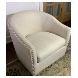 Pottery Barn swivel chair, ivory/cream color w