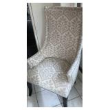 Bio Azmor cloth high back chair with sliver tack