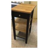 Butcher block and black mini island, with drop