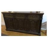 Dark wooden dresser, with 12 tongue and groove