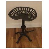 Vintage style tractor seat stool, adjustable