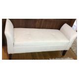 Upholstered bed stool with side arms, double