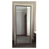 Large framed mirror, silver painted, 67" x 31",