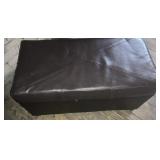 Brown Naugahyde storage bench