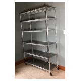 Chrome metro style shelf unit, 6 shelves, on