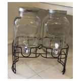 Yorkshire double glass drink dispenser with b