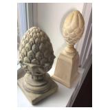 French pineapple figurines, set of two, ivory
