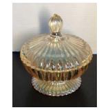 Carnival footed candy dish with cover