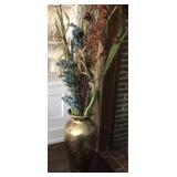 Tall glass vase with arrangement, 20"
