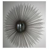 Wall art with mirror, 41? with 9? mirror, metal