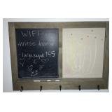 Wall hanging chalkboard and pinboard with 5