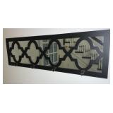 Mirrored jacket wall hanger, 40"x12", 4 hooks