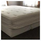 Set of two twin box springs and queen mattress