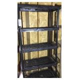 5 shelf hard plastic storage shel, 3 foot wide x