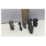 6 pewter or metal Tom turkeys 1 inch or smaller.