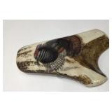 Belt buckle handcrafted from antler bone signed Belt buckle handcrafted from antler bone signed