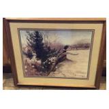 Print by Julie A. Crocker 1988. Framed in wood Print by Julie A. Crocker 1988. Framed in wood