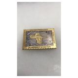 $5. Brass 1985 Turkey stamp 1976-1985 decade of $5. Brass 1985 Turkey stamp 1976-1985 decade of