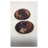 Handcrafted belt buckles made from leather with Handcrafted belt buckles made from leather with