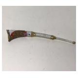 Turkey wind bone trumpet call, signed and dated Turkey wind bone trumpet call, signed and dated
