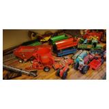 Large collection of miscellaneous old metal tractors